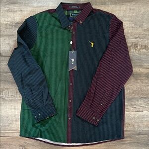 William Murray Golf Green, Red, and Black Button Down Shirt